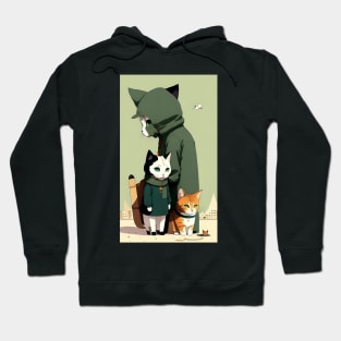 Feline Elegance: Cats in Human Garb Hoodie